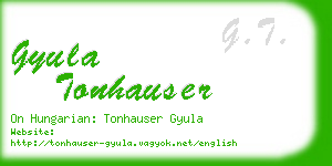 gyula tonhauser business card